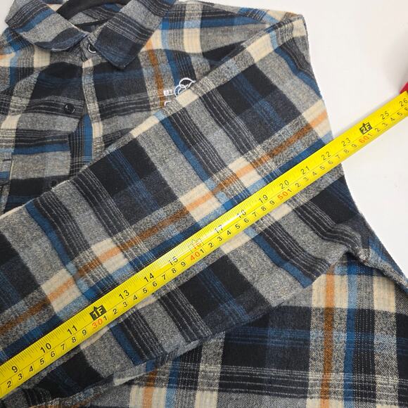 Burnside, Blue and Grey Flannel, Hard Truth Distilling Embroidered, Mens Lg - Picture 7 of 10